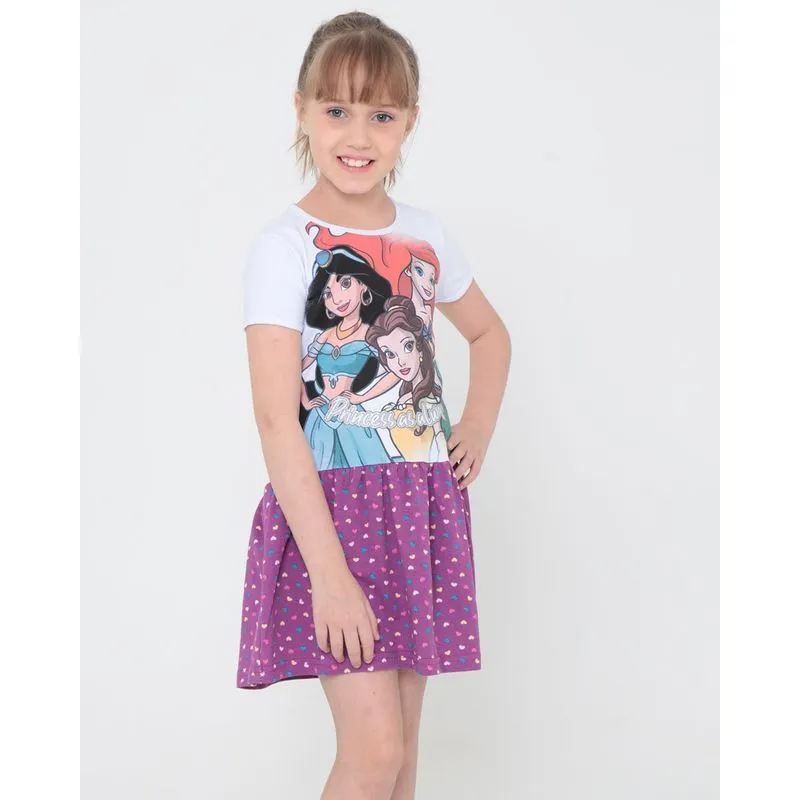 Vestido Infantil Princesas Disney Branco 8