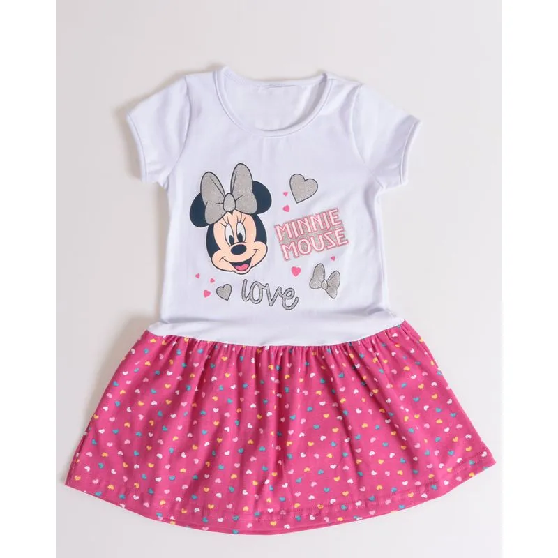 Vestido Bebê Estampa Minnie Disney Branco 1