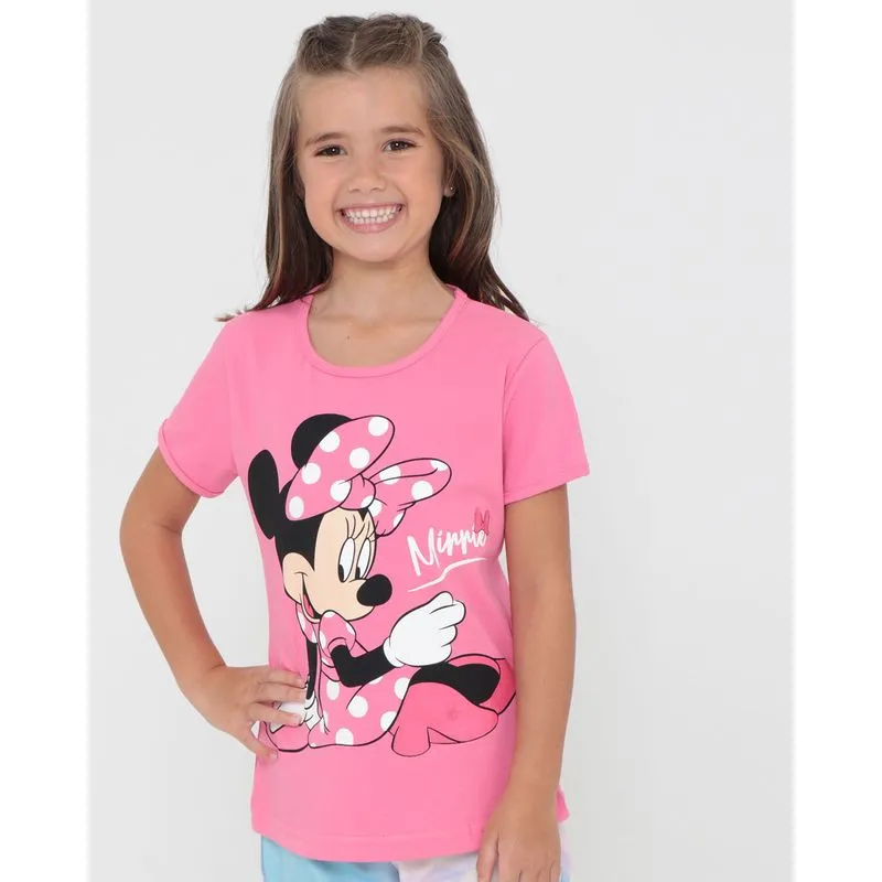 Blusa Infantil Minnie Mouse Disney Rosa 8