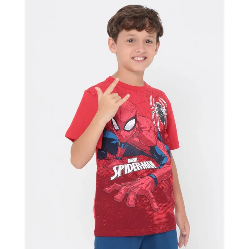 Camiseta Infantil Homem Aranha Marvel Vermelha 8