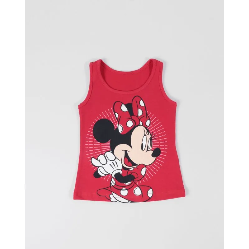 Regata Bebê Estampa Minnie Disney Vermelha 3