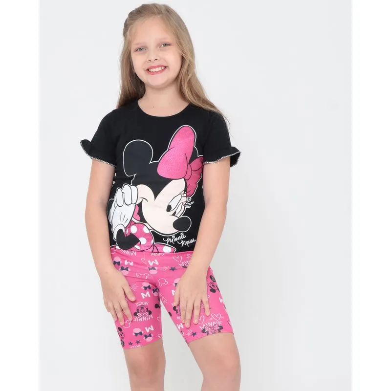 Conjunto Infantil Estampa Minnie Disney Preto 6