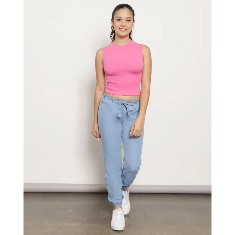 Calça Jeans Juvenil Jogger Azul Claro 12