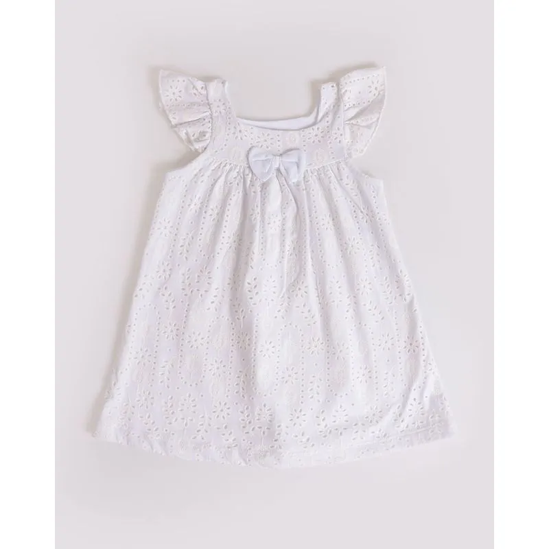 Vestido Bebê Malha Laise Branco 3