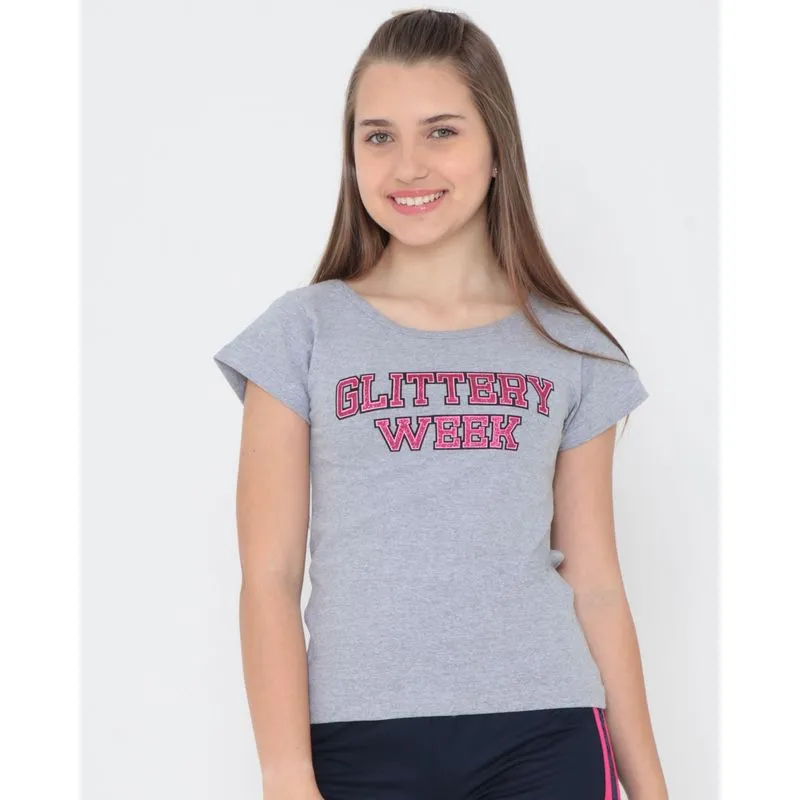 Blusa Juvenil Estampa Frontal Cinza 16