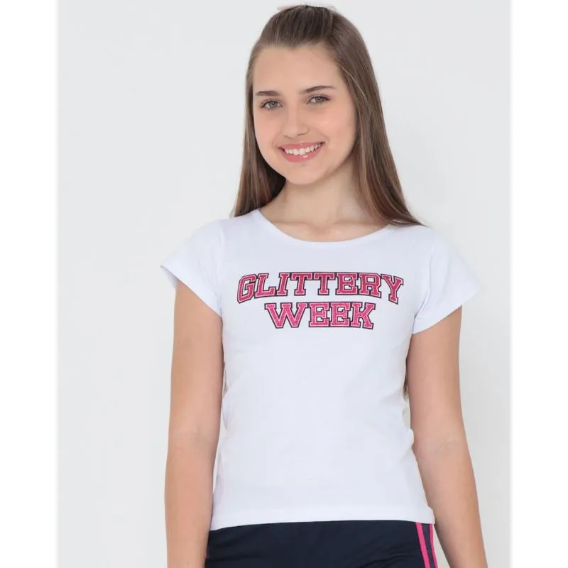 Blusa Juvenil Estampa Frontal Branca 12