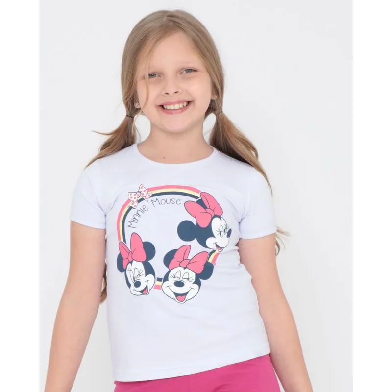 Blusa Infantil Minnie Mouse Disney Branca 8