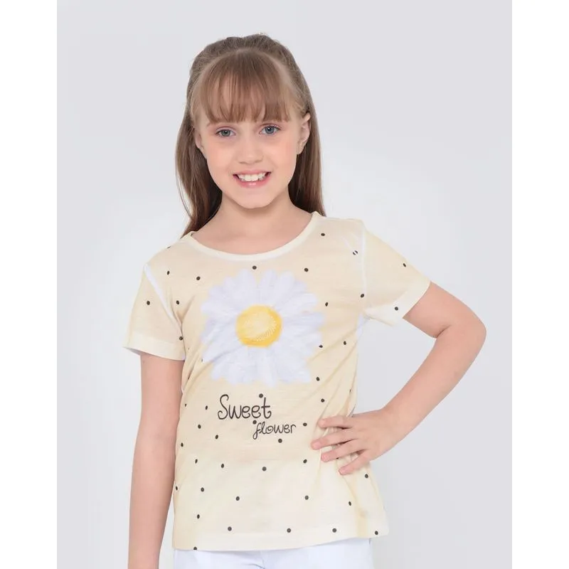 Blusa Infantil Margarida Poá Amarela 8