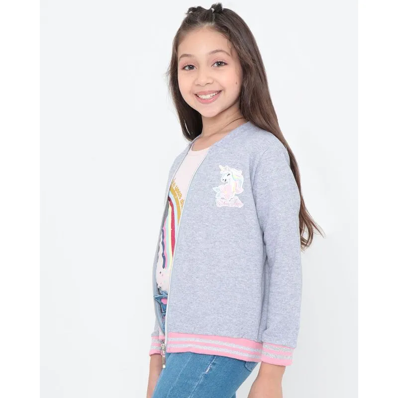 Jaqueta Infantil Bomber Moletinho Cinza 8