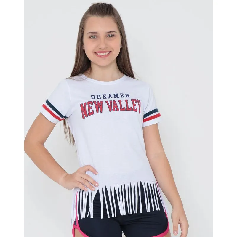 Blusa Juvenil Franja Branca 10