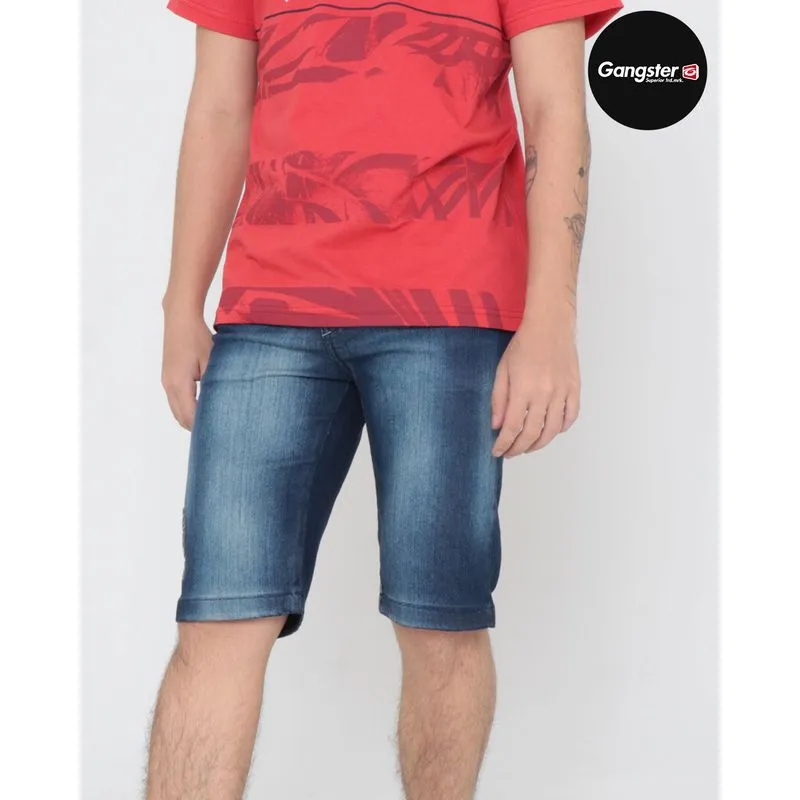 Bermuda Jeans Juvenil Gangster Azul Escuro 16