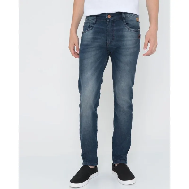 Calça Jeans Juvenil Gangster Estonada Azul Escuro 16