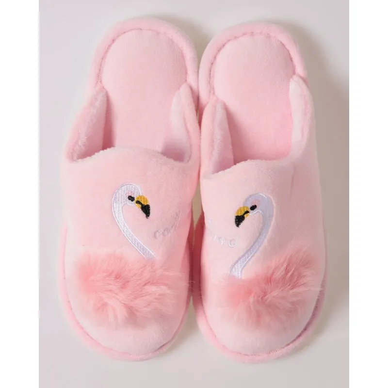 Pantufa Pompom Flamingo Rosa Claro 36/37