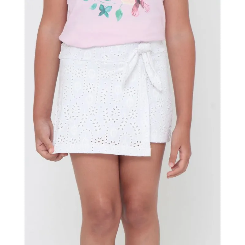 Short Saia Infantil Laise Branco 6
