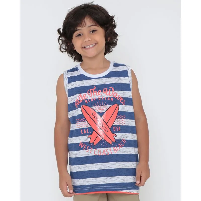 Regata Infantil Estampa Praia Branca 6