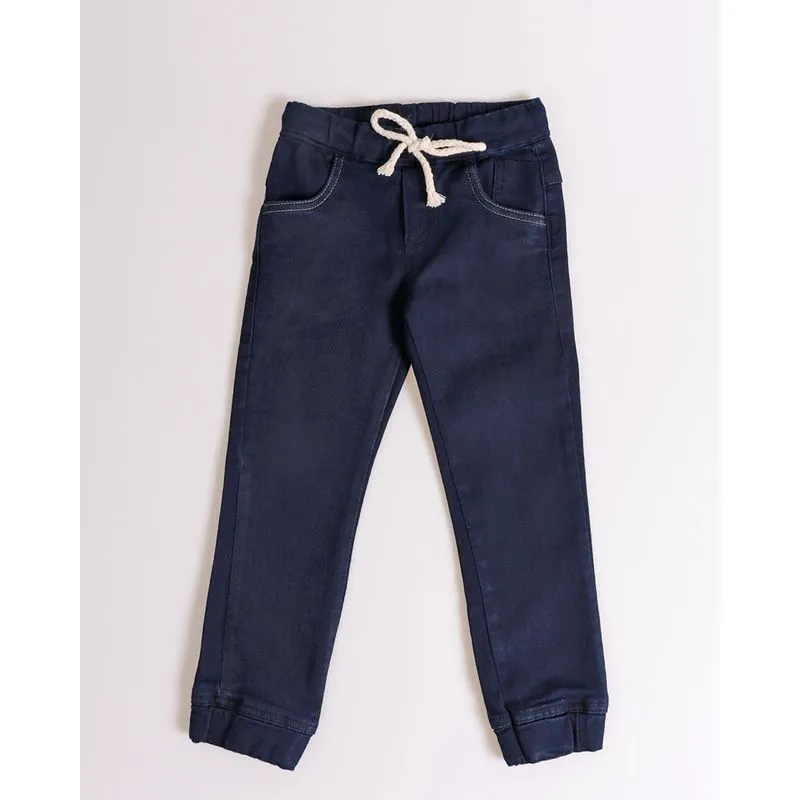 Calça Bebê Jeans Jogger Azul Escuro 3