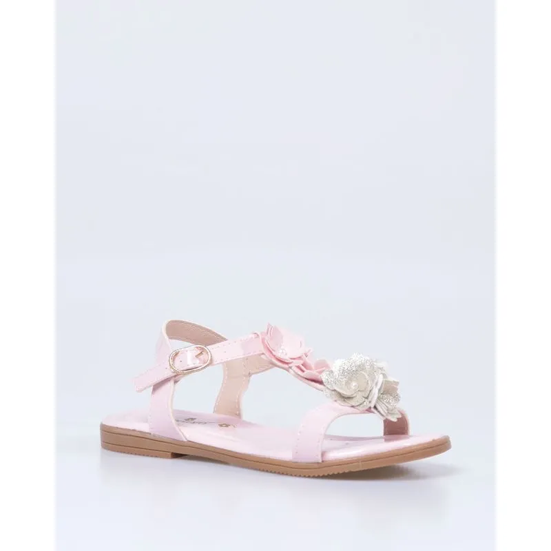 Sandália Bebê Flores Rosa Claro 23