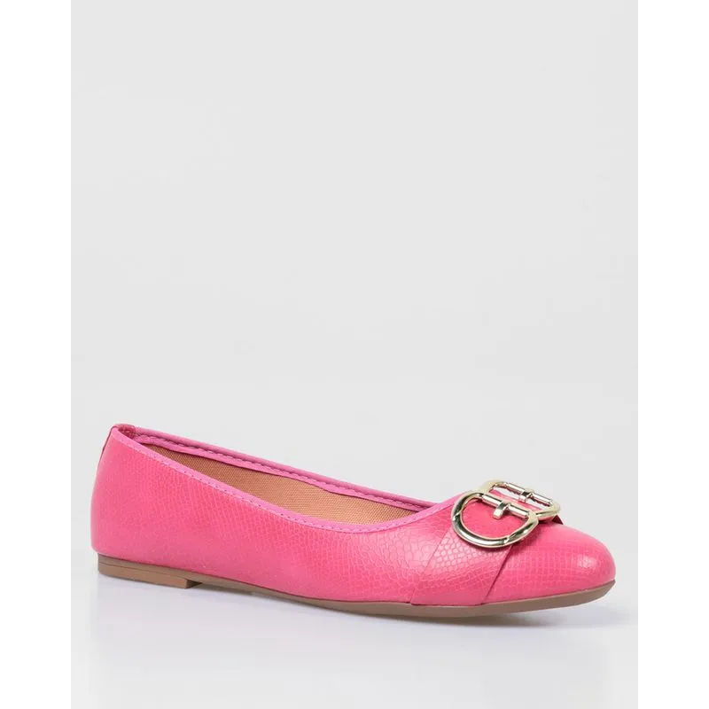 Sapatilha Fivela Textura Rosa Pink 37