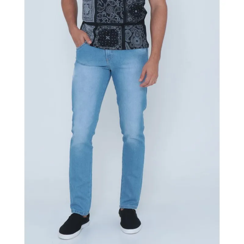 Calça Jeans Masculina Skinny Delavê Azul 44
