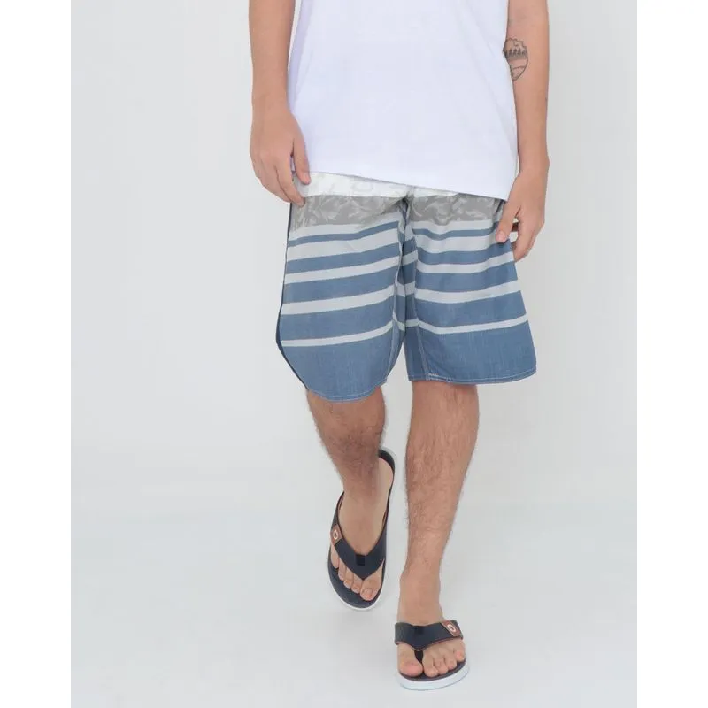 Bermuda Juvenil Surf Listras Multicor Gangster Cinza 16