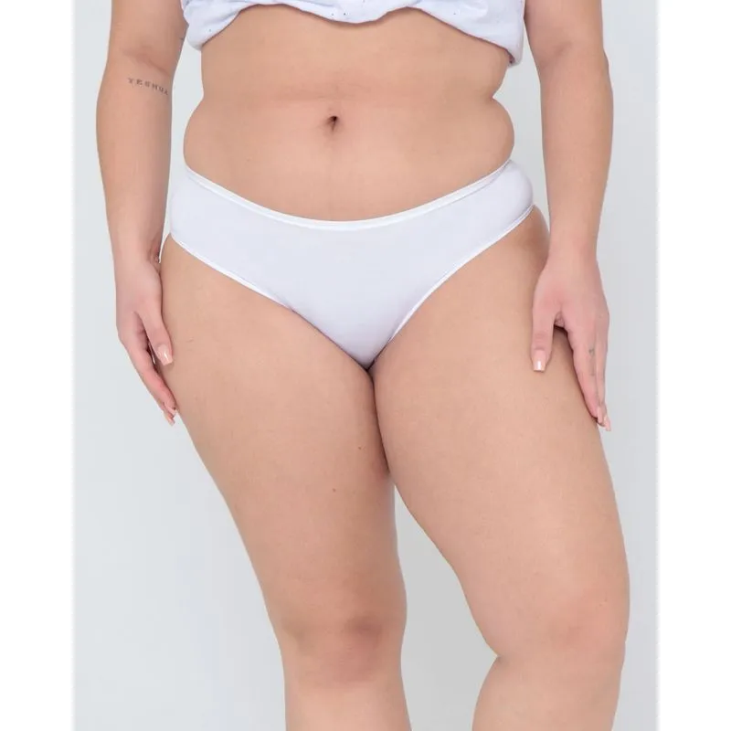 Kit 2 Calcinhas Plus Size Biquíni Vermelha Branca G