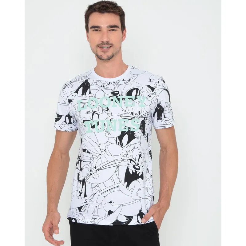 Camiseta Estampa Looney Tunes Branca G