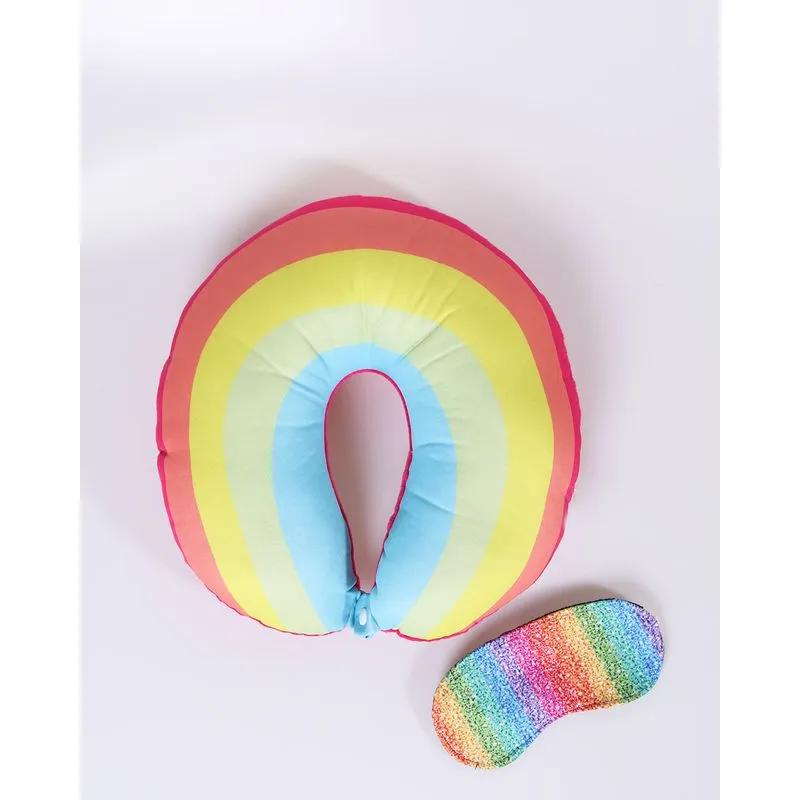 Almofada de Pescoço Com Tapa Olho Arco Iris UN
