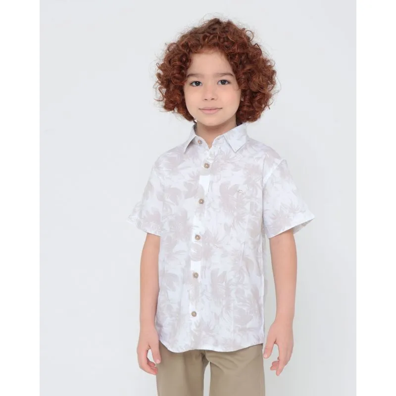 Camisa Infantil Estampa Floral Branca 10
