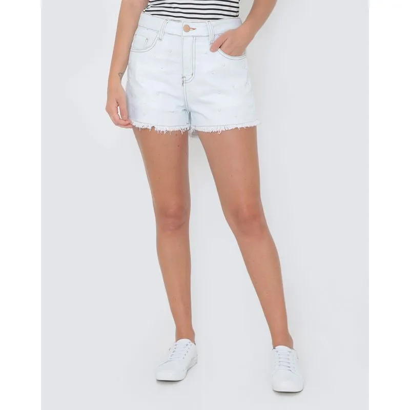 Short Jeans Pérolas Azul Claro 40
