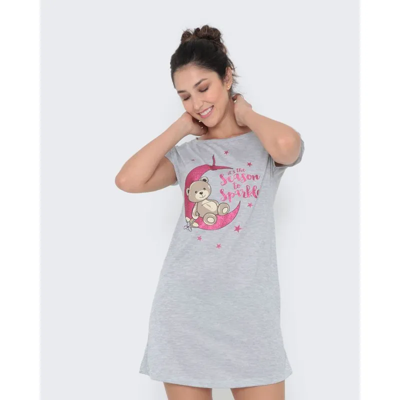 Camisola Estampa Ursinho Cinza M