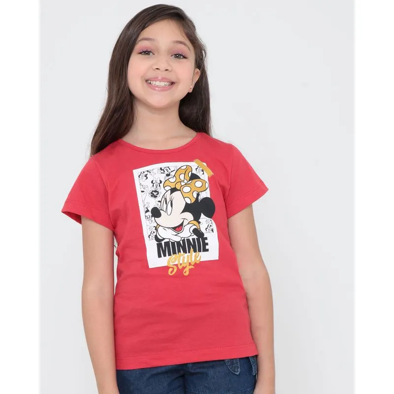 Blusa Infantil Minnie Disney Vermelha 6