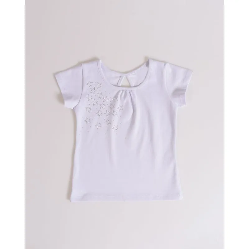 Blusa Bebê Estampa Strass Estrelas Branca 3