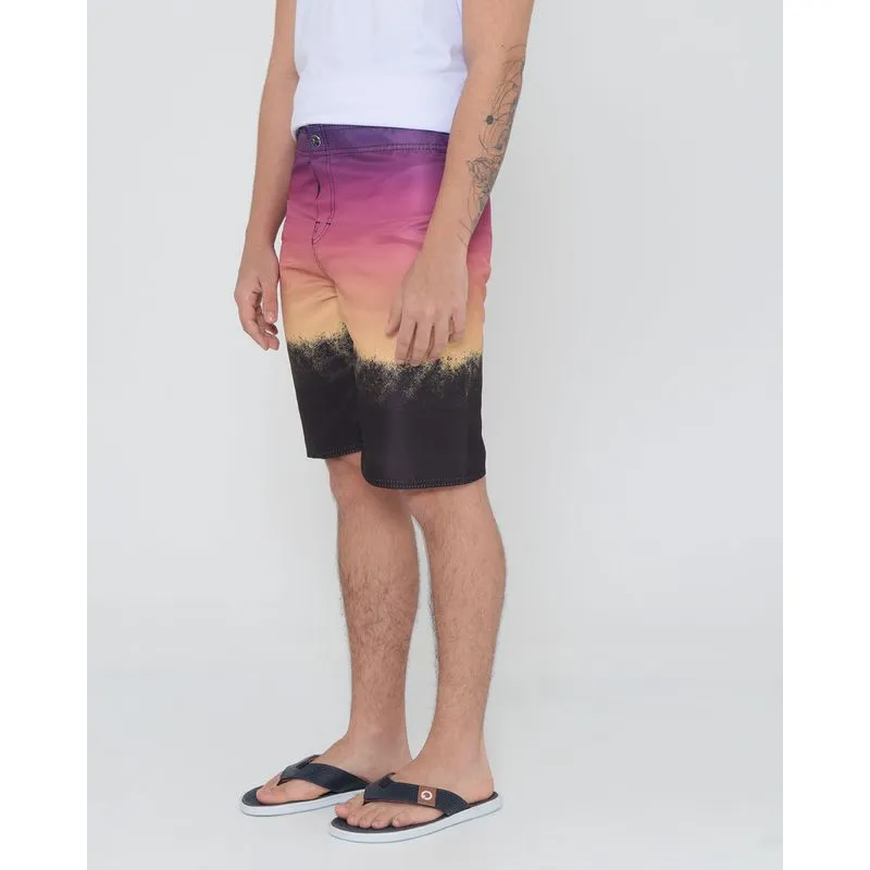 Bermuda Juvenil Surf Degrade Multicor Roxo 14
