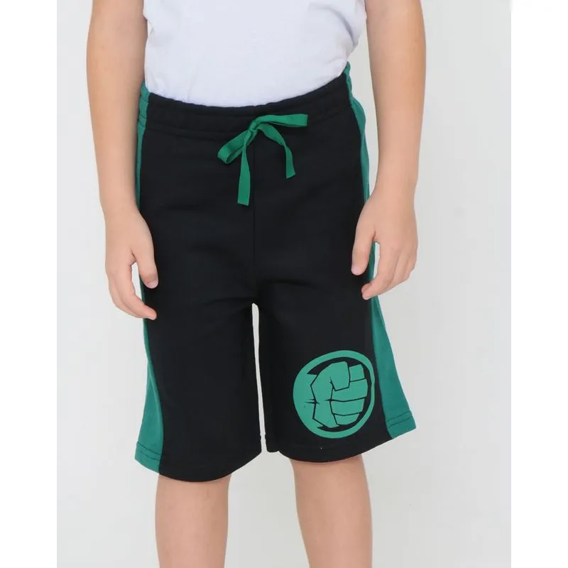 Bermuda Infantil Moletinho Hulk Marvel Preta 6