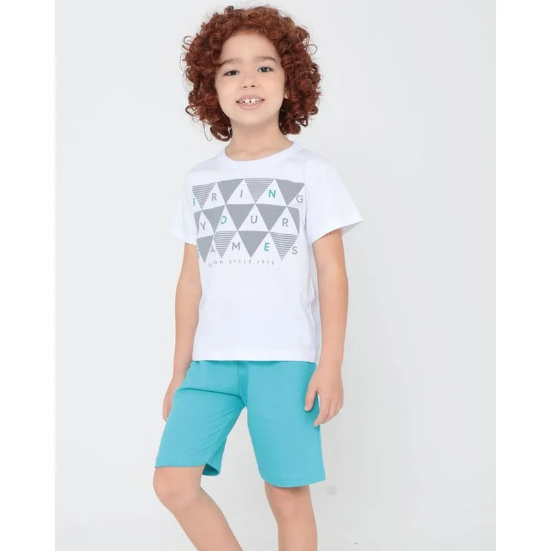 Conjunto Infantil Estampa Escrita Branco 8