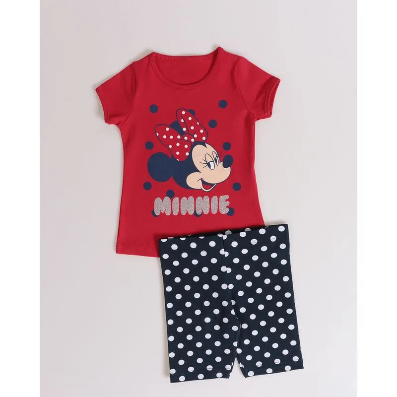 Conjunto Bebê Com Estampa Com Brilho Minnie Vermelho 3