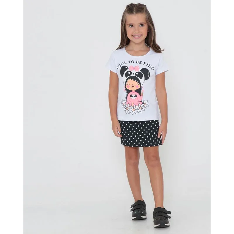 Conjunto Infantil Estampa Panda Branco 6