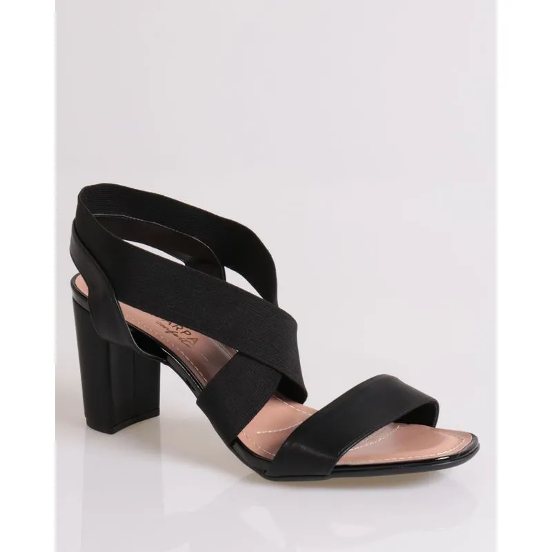 Sandália Salto Médio Tiras Cruzadas Via Scarpa Preta 40