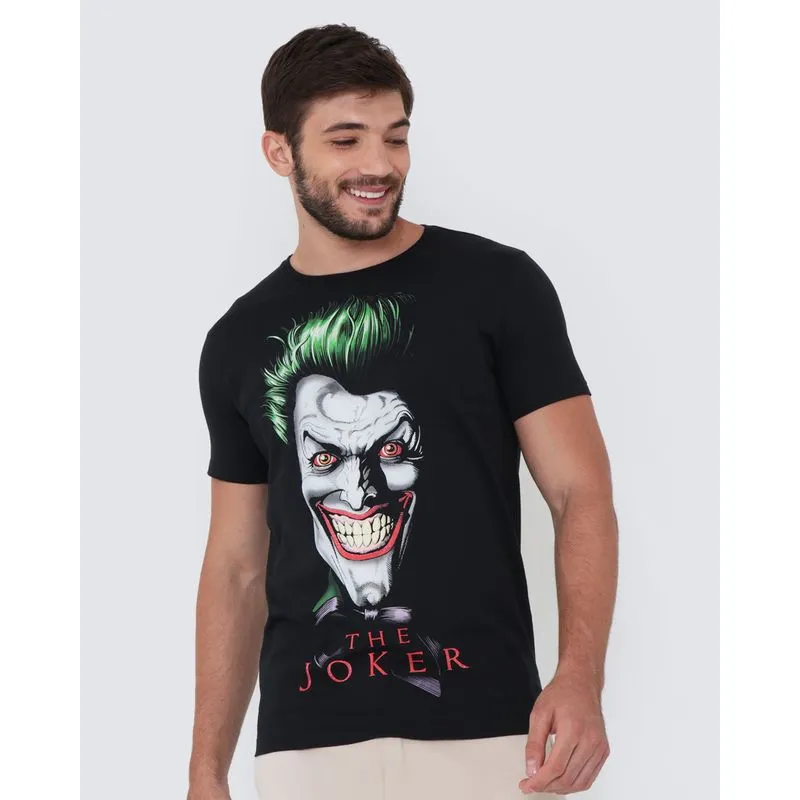 Camiseta Estampa Coringa Liga da Justiça Preta G