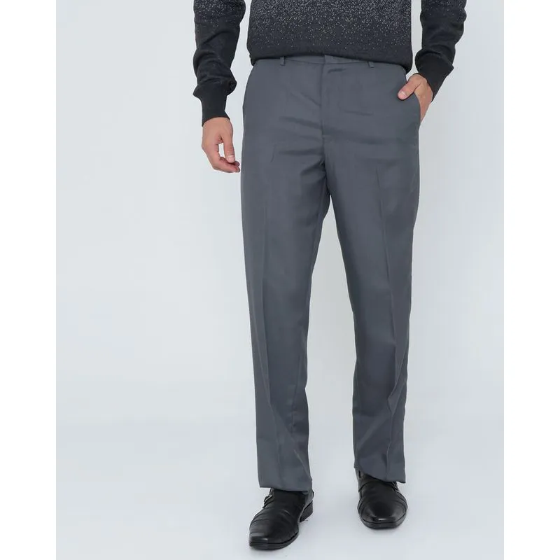 Calça Social Masculina Básica Cinza Escuro 48