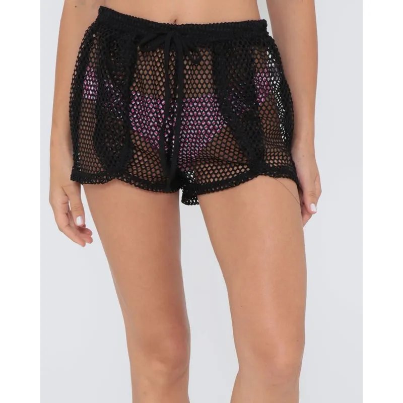 Saída de Praia Shorts Renda Preto P