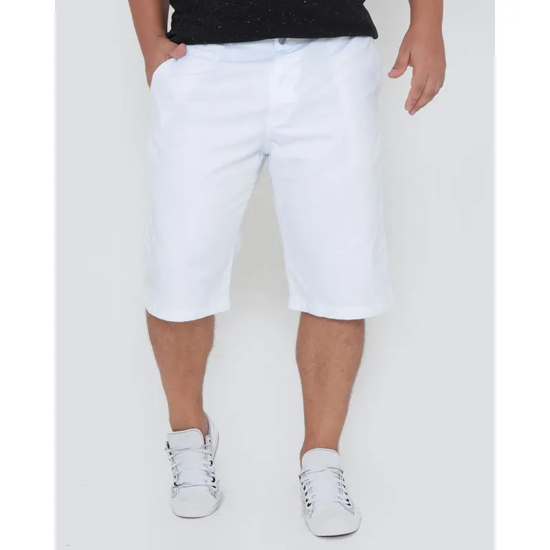 Bermuda Masculina Plus Size Sarja Branca 52