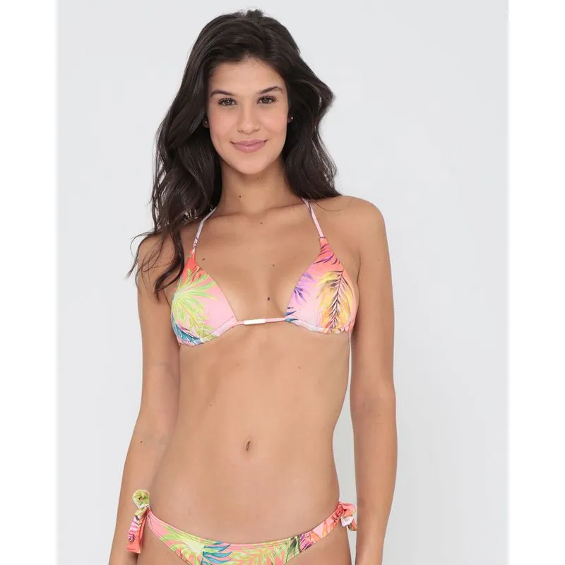 Biquíni Avulso Top Cortininha Com Bojo Floral Laranja G