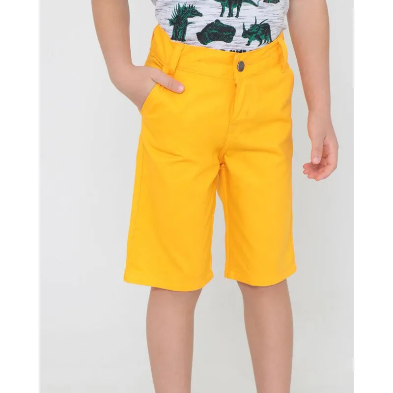 Bermuda Infantil Sarja Básica Amarela 4