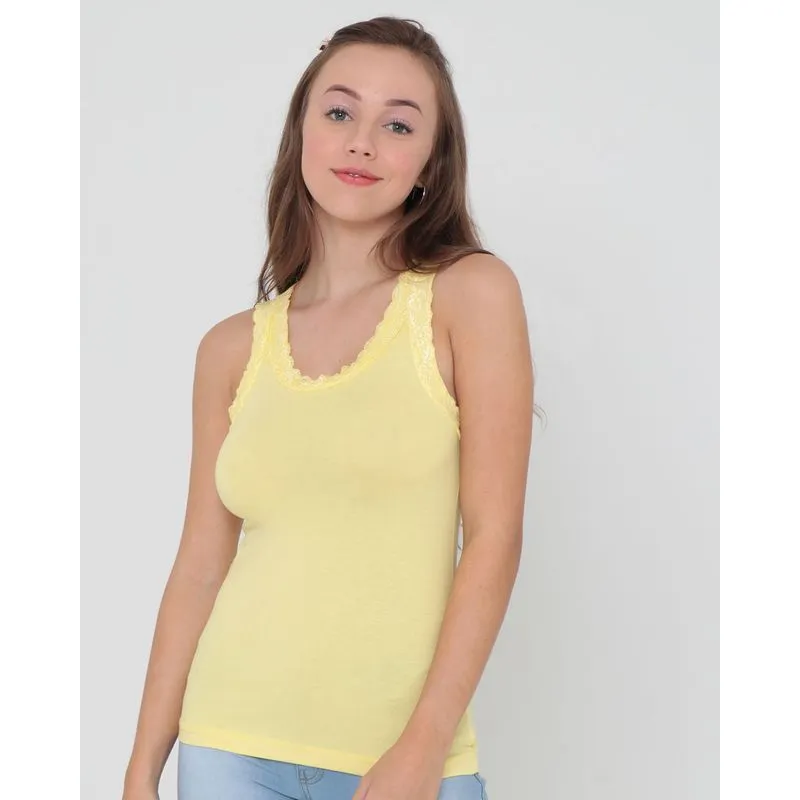 Regata Juvenil Renda Básica Amarela 14