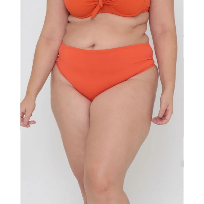 Biquíni Avulso Plus Size Calcinha Alta Laranja 52