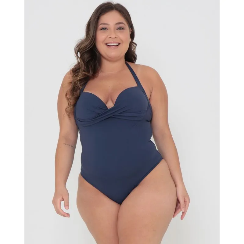 Maiô Plus Size Com Bojo Azul Marinho 52