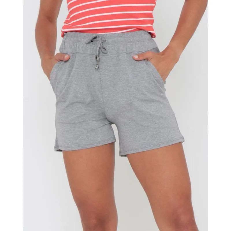 Short Malha Com Cordão Mescla Cinza Claro P