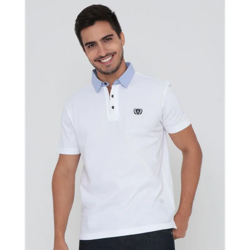 Polo Masculina Piquet Branca XGG