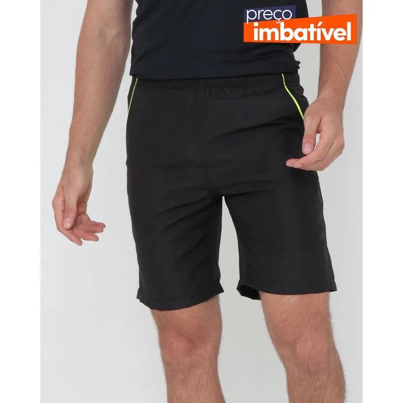 Bermuda Esportiva Masculina Recorte Neon Preta M